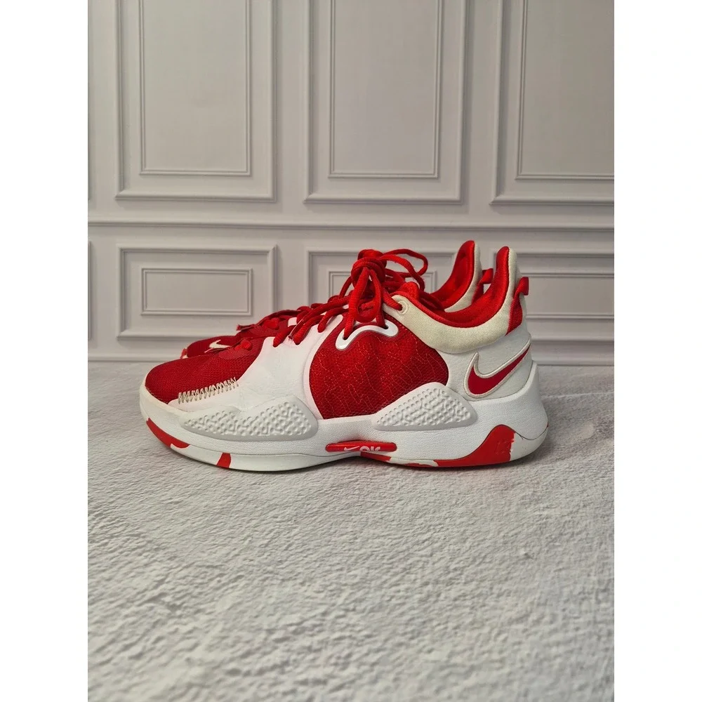 Nike PG 5 Team University Red White Basketball Shoes DA7758-600 Mens 8.5